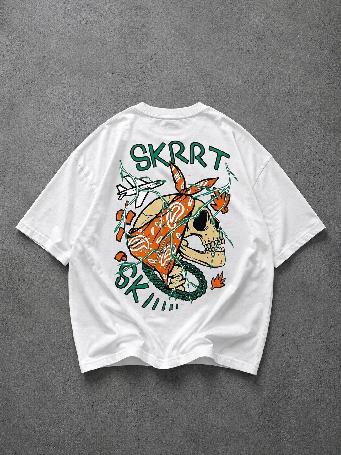 SKRRT oversized shirt SK SK   (לבן)