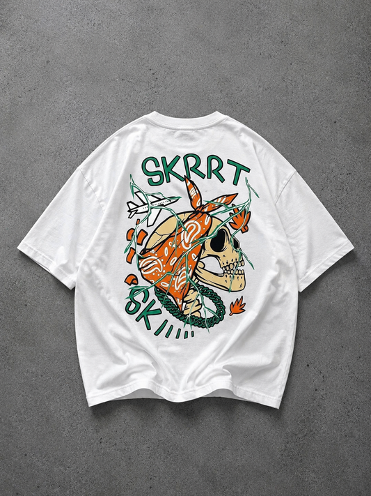 SKRRT oversized shirt SK SK   (לבן)