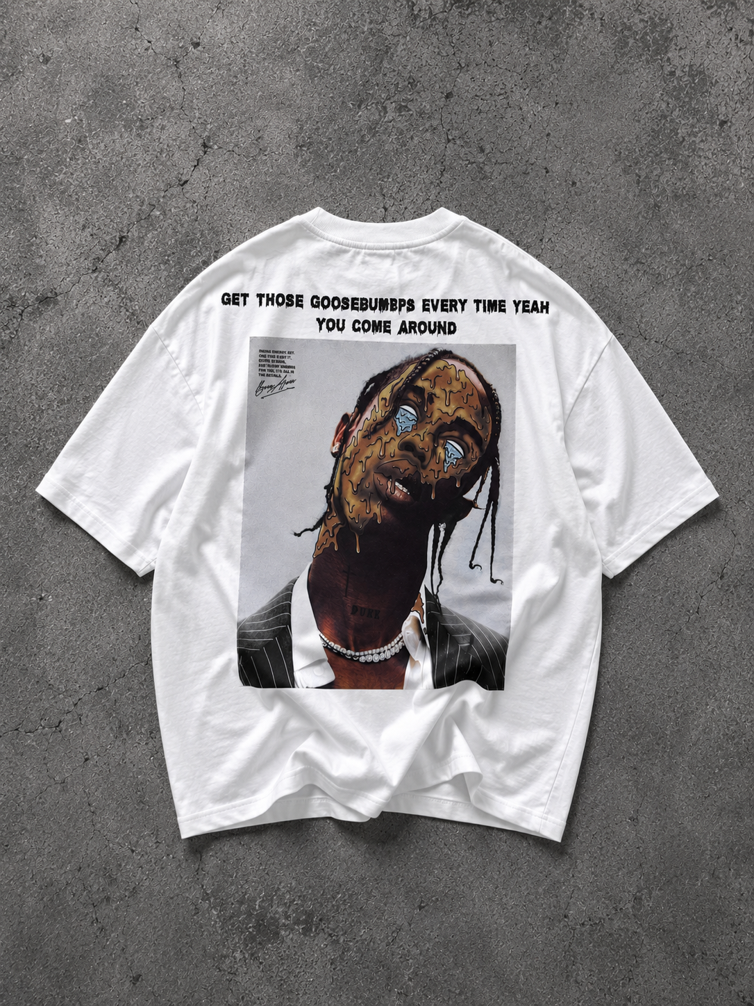 TRAVIS SCOTT oversized shirt (לבן)
