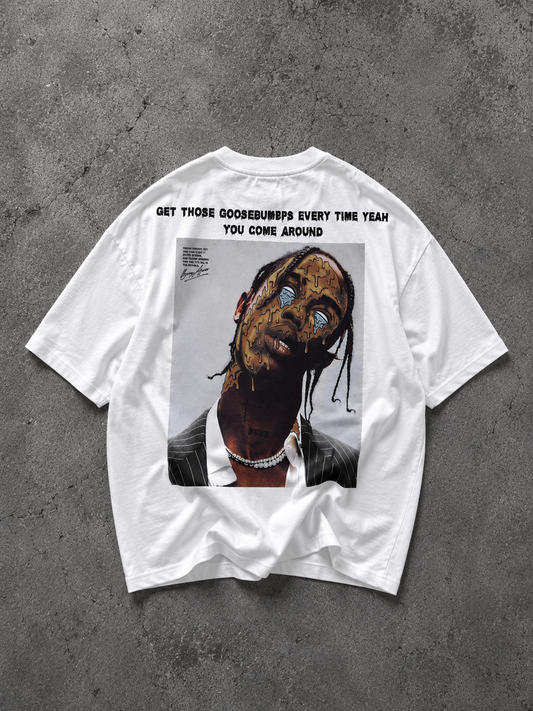 TRAVIS SCOTT oversized shirt (לבן)