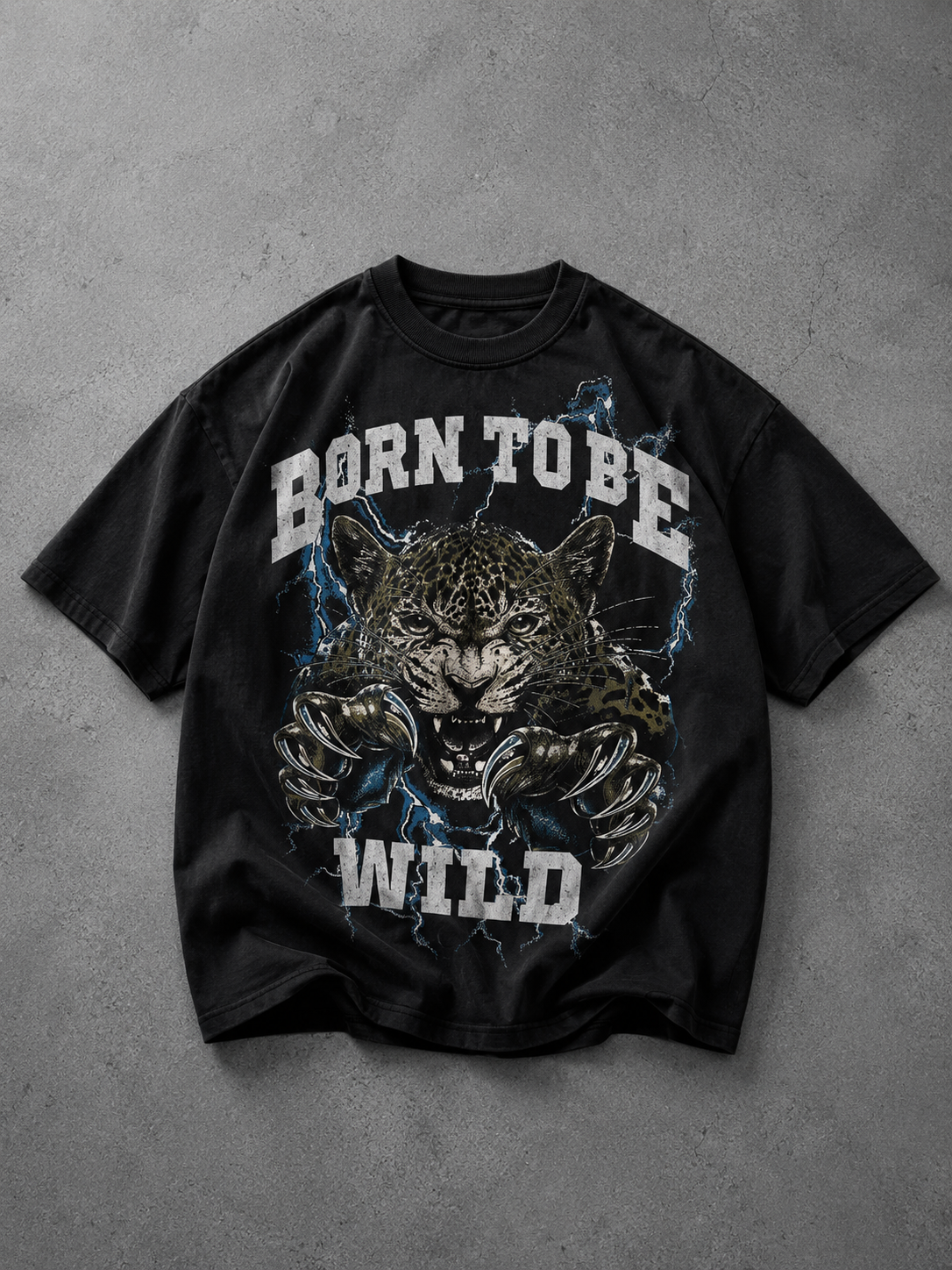 BORN TOBE oversized shirt (אפור כהה)