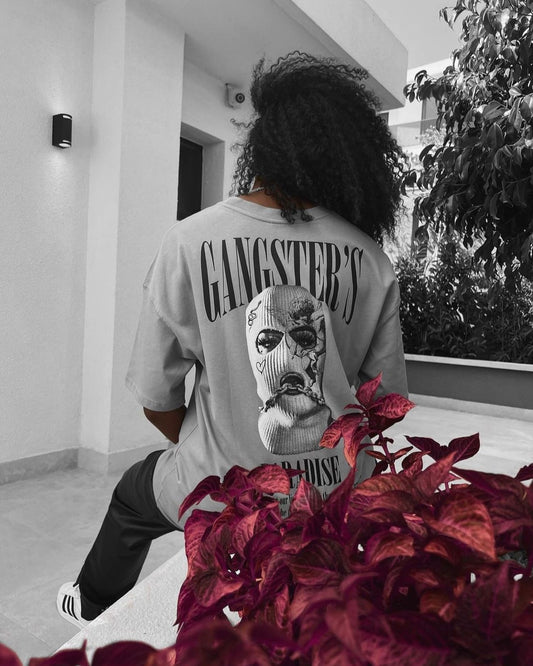 GANGSTER'S oversized shirt (אפור)