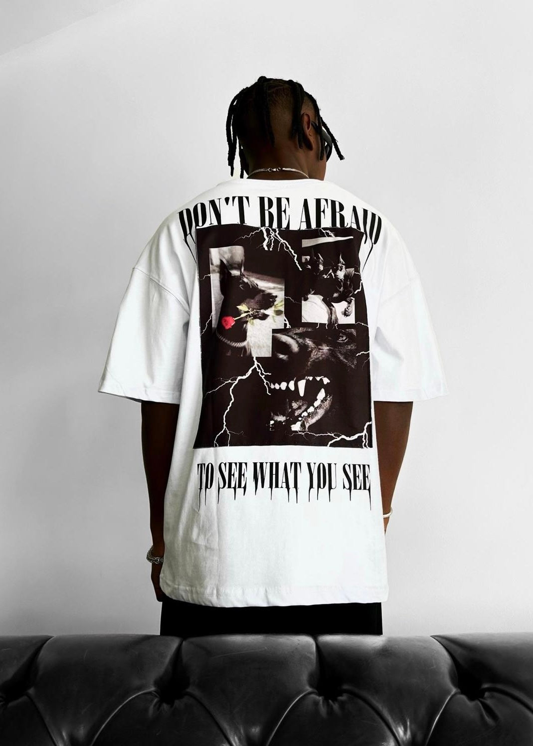 UNDERDOG oversized shirt (לבן)