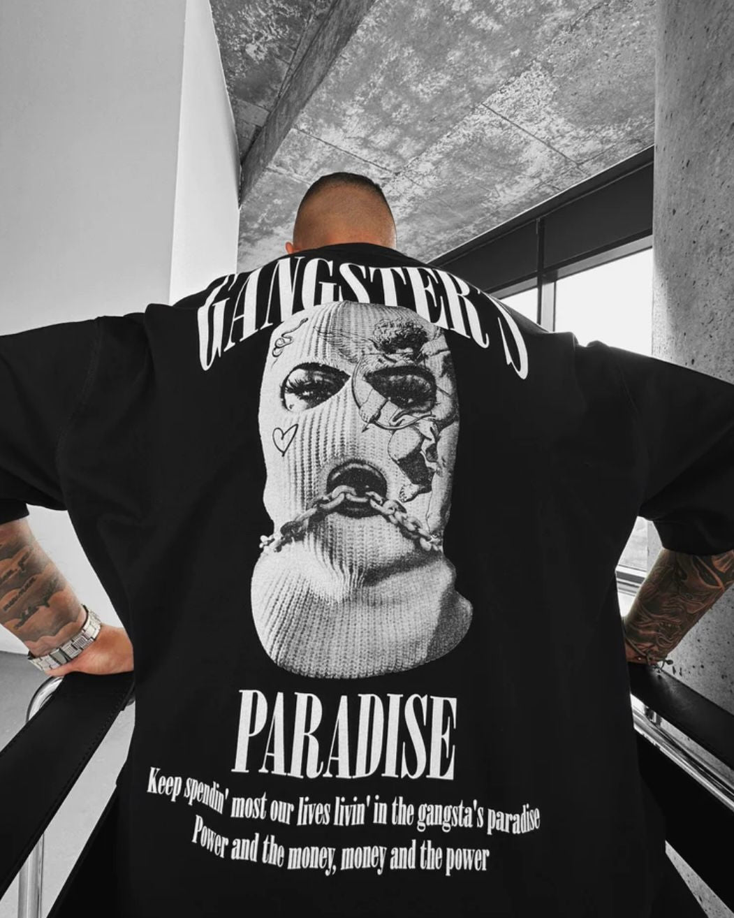 GANGSTER'S oversized shirt (שחור)