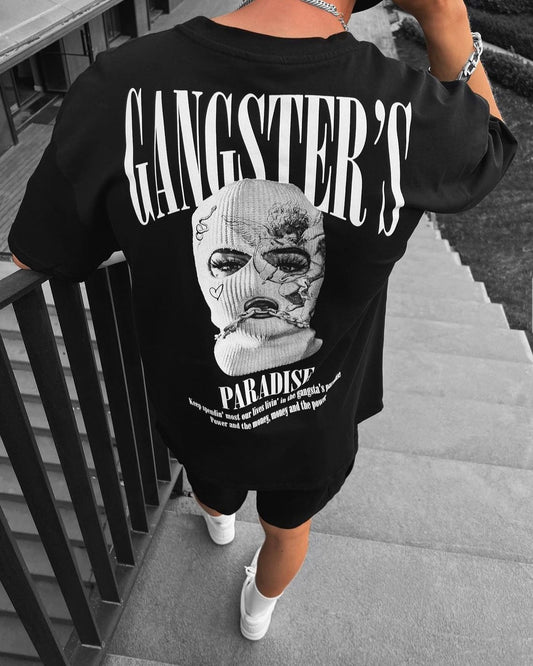GANGSTER'S oversized shirt (שחור)