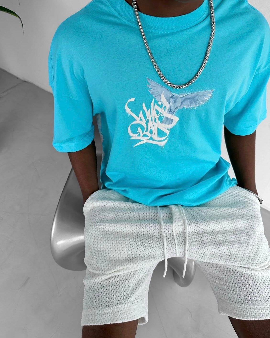 PIGEONS oversized shirt (לבן)